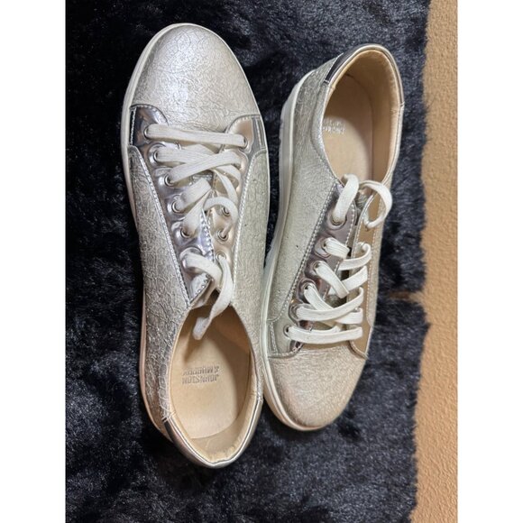Johnston & Murphy Womens Metallic Textured Lace-Up Sneakers Size 9M - Picture 2 of 8